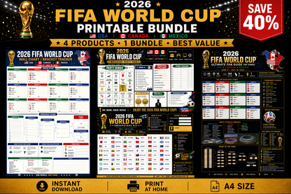 2026 FIFA World Cup Complete Fan Bundle — 4 Printable PDFs | BEST VALUE
